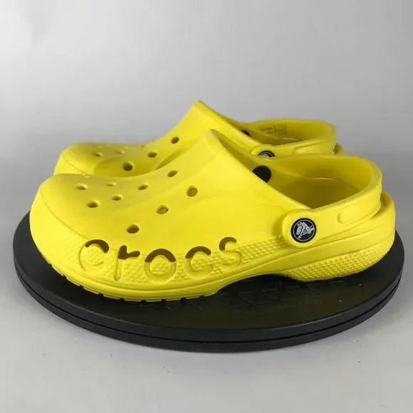 Crocs Baya Clogs Yellow Waterproof Slip On Sandals Women’s Size 7 - Picture 8 of 12